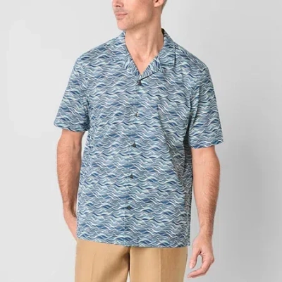 J. Ferrar Ultra Comfort Mens Short Sleeve Camp Shirt In Multi
