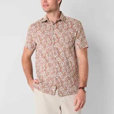 Stafford Mens Short Sleeve Regular Fit Button-down Shirt In Multi