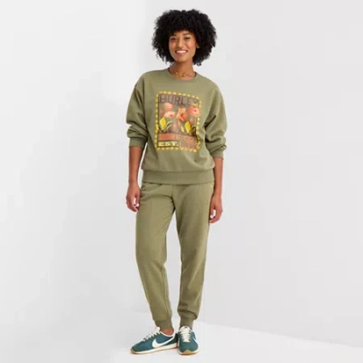 Hurley Womens Juniors Cuffed Mid Rise Knit Jogger Pant In Green