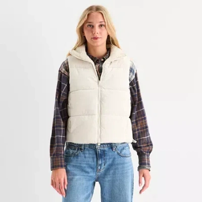 Arizona Womens Juniors Heavyweight Puffer Vest In Neutral