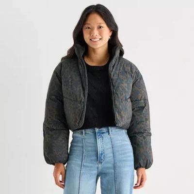 Arizona Reversible Womens Juniors Heavyweight Puffer Jacket In Brown