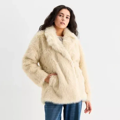 Arizona Womens Juniors Heavyweight Coat In Brown