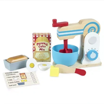Melissa & Doug Wooden Make-a-cake Mixer Set In Multi