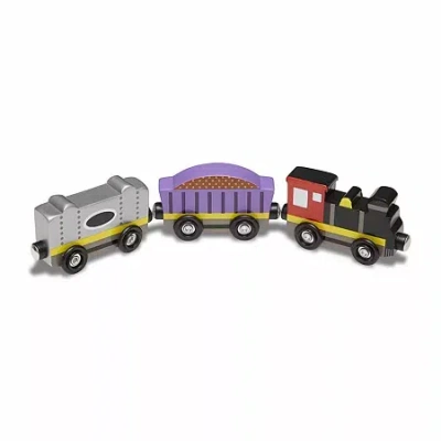 Melissa & Doug Wooden Train Cars Interactive Toy In Multi