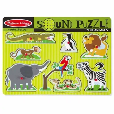 Melissa & Doug Zoo Animals Sound Puzzle In Multi