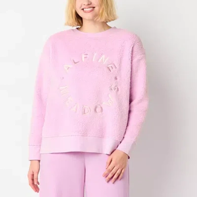 Arizona Womens Juniors Crew Neck Long Sleeve Sweatshirt In Purple