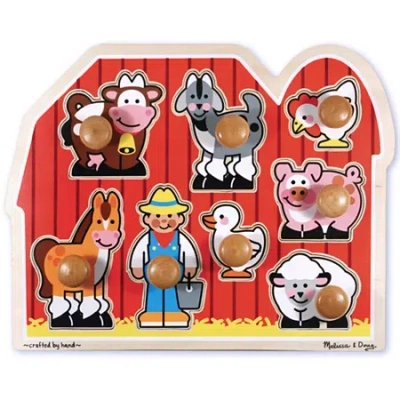 Melissa & Doug Large Farm Jumbo Knob Puzzle In Multi