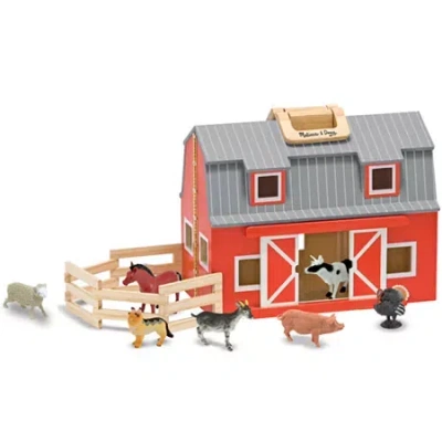 Melissa & Doug Fold & Go Barn Toy Playset In Multi