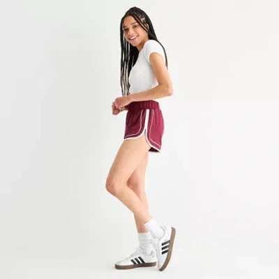 Arizona Juniors Womens Mid Rise Juniors Active Pull-on Short In Red