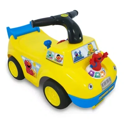 Kiddieland Sesame Street Elmo School Bus Light & Sound Activity Ride-on Ride-on Car In Multi