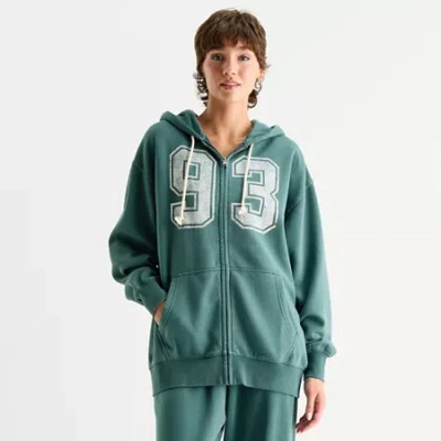 Arizona Womens Juniors Hooded Long Sleeve Sweatshirt In Multi