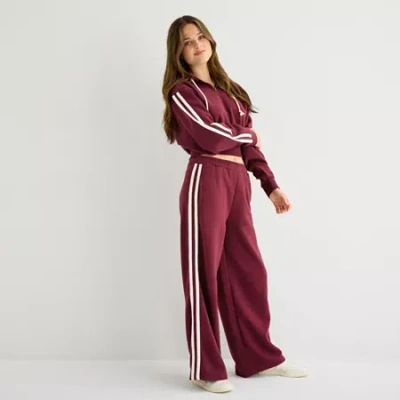 Arizona Womens Juniors Wide Leg Pull-on Pant In Red