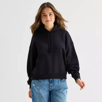 Arizona Womens Long Sleeve Fleece Active Hoodie In Multi