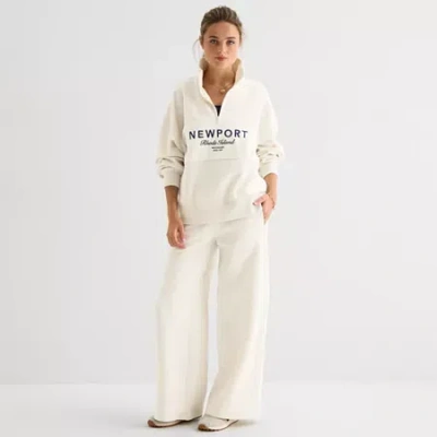 Arizona Womens Juniors Low Rise Fleece Sweatpant In Multi