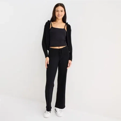 Forever 21 Womens Juniors Wide Leg Pull-on Pant In Black
