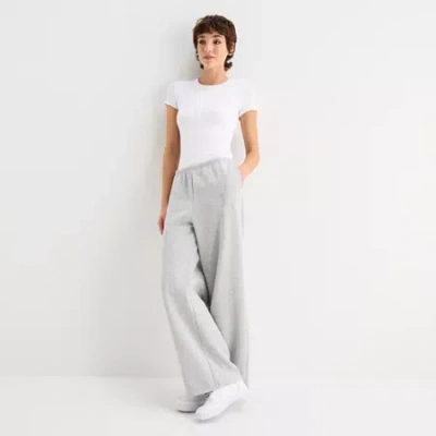 Forever 21 Womens Juniors Wide Leg Fleece Sweatpant In Gray