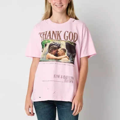 Bioworld Womens Juniors Short Sleeve Oversized Graphic T-shirt In Pink