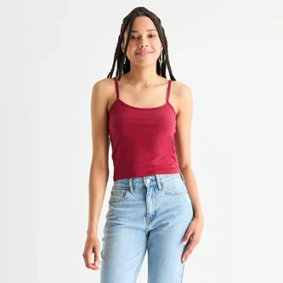 Arizona Womens Juniors Sleeveless Camisole In Red