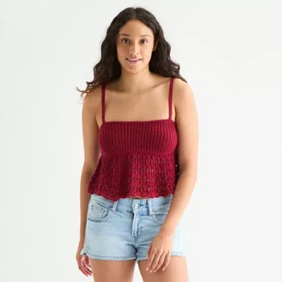 Arizona Womens Juniors Sleeveless Tank Top In Multi