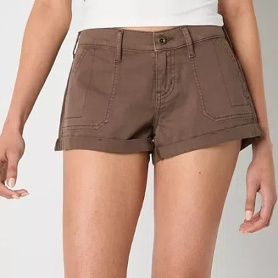 Arizona Womens Low Rise-juniors Shortie Short In Brown
