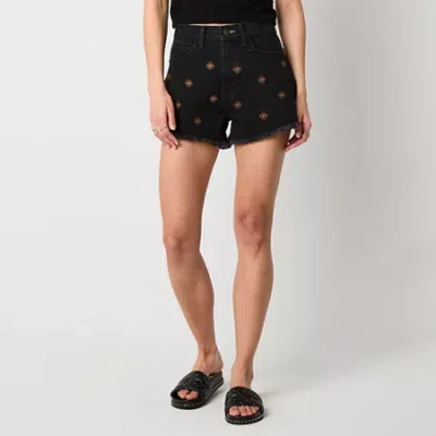 Arizona Womens Highest Rise Juniors Denim Short In Black