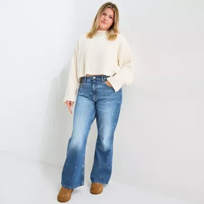 Arizona Womens Juniors Plus High Rise Bootcut Jean In Blue