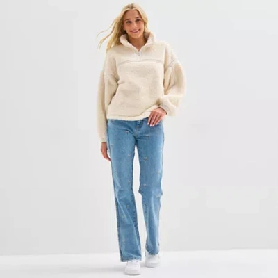 Arizona Bow Womens Juniors Highest Rise Straight Leg Jean In Blue