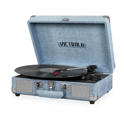 Victrola Vsc-550bt 3-speed Vintage Bluetooth Suitcase Turntable With Built-in Stereo Speakers In Blue