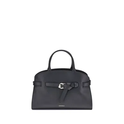 Coccinelle Black Calf Leather Bos Taurus Handbag In Black