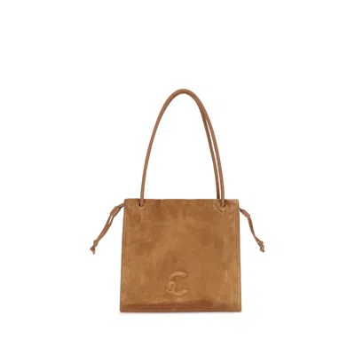Coccinelle Beige Calf Leather Bos Taurus Handbag In Brown
