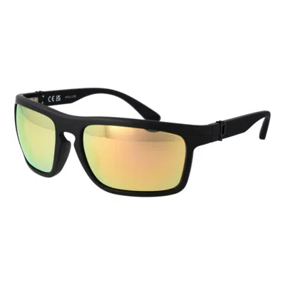 Police Black Plastic Sunglasses In Black