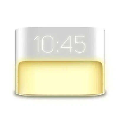 Brookstone Sunrise Alarm Clock With Soft Led Light In White