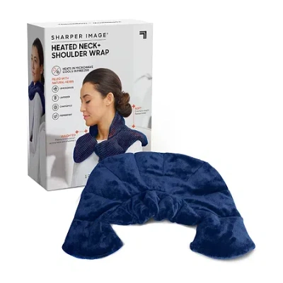 Sharper Image Heated Neck + Shoulder Wrap In Blue