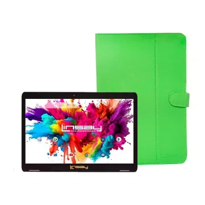 Linsay 10.1 Octa Core 128gb Android 15 Tablet Green Case In Green