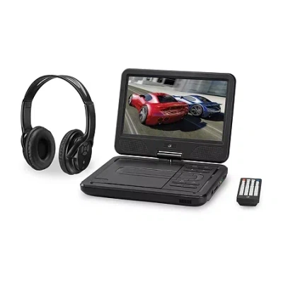 Gpx Portable Dvd Player With Bluetooth Headphones In Black