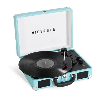 Victrola Journey+ Bluetooth Suitcase Record Player In Blue