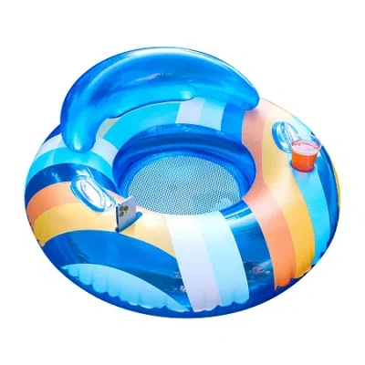 Pool Candy Poolcandy Good Vibes Deluxe 46in Pool Tube With Backrest In Multi
