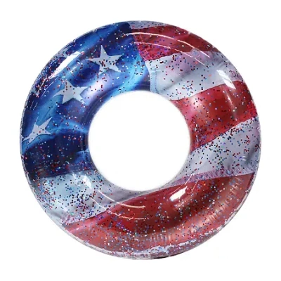 Pool Candy Poolcandy Stars & Stripes Glitter Jumbo 48in Pool Tube In Multi