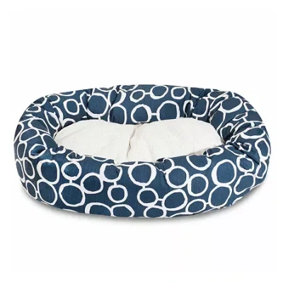 Majestic Pet Fusion Sherpa Bagel Pet Bed In Blue