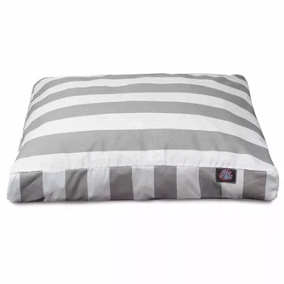 Majestic Pet Vertical Stripe Rectangle Pet Bed In Gray