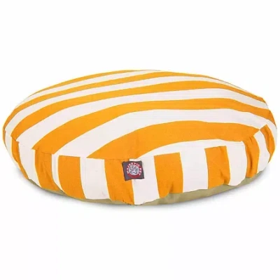 Majestic Pet Vertical Stripe Round Pet Bed In Brown