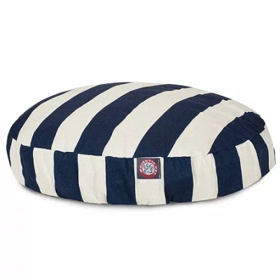 Majestic Pet Vertical Stripe Round Pet Bed In Blue