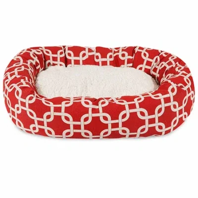 Majestic Pet Links Sherpa Bagel Pet Bed In Red