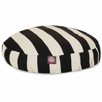 Majestic Pet Vertical Stripe Round Pet Bed In Black