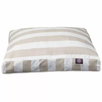 Majestic Pet Vertical Stripe Rectangle Pet Bed In White