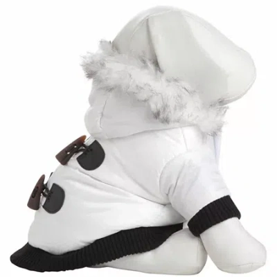 Pet Life The  Aspen Winter-white Fashion Pet Parka Coat In White