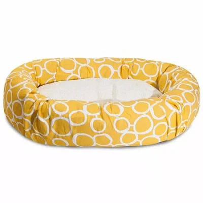 Majestic Pet Fusion Sherpa Bagel Pet Bed In Yellow