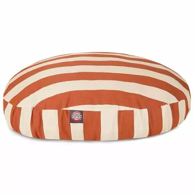 Majestic Pet Vertical Stripe Round Pet Bed In Orange