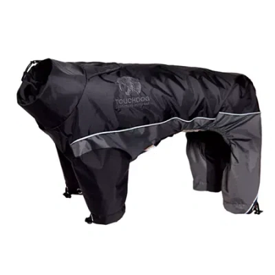 Pet Life The  Touchdog Quantum-ice Full-bodied Adjustable And 3m Reflective Dog Jacket W/ Blacksharkt In Black