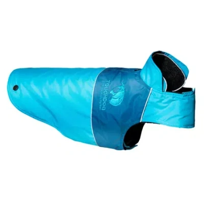 Pet Life The  Touchdog Lightening-shield Waterproof 2-in-1 Convertible Dog Jacket W/ Blackshark Techn In Blue